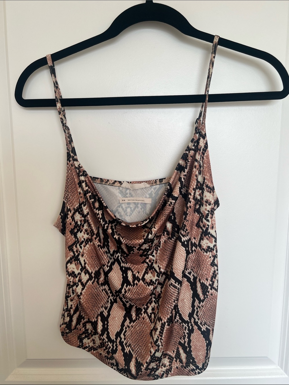 Urban Outfitters Snake Print Cowl Neck Camisole in Brown & Black